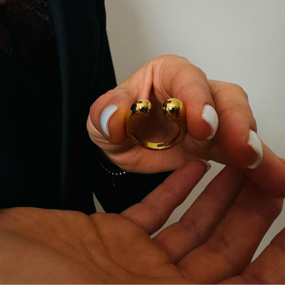 New Geometric Open Ring Fashion Golden Metal Finger Minimalist Statement - Picture 8 of 10